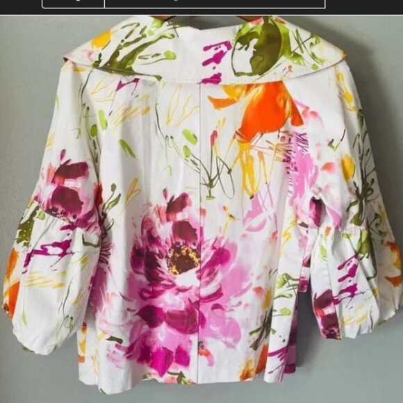 Sea Sun Floral Artist Jacket, Bell Sleeves = Gorgeous Size Small Jac1 - Picture 2 of 6